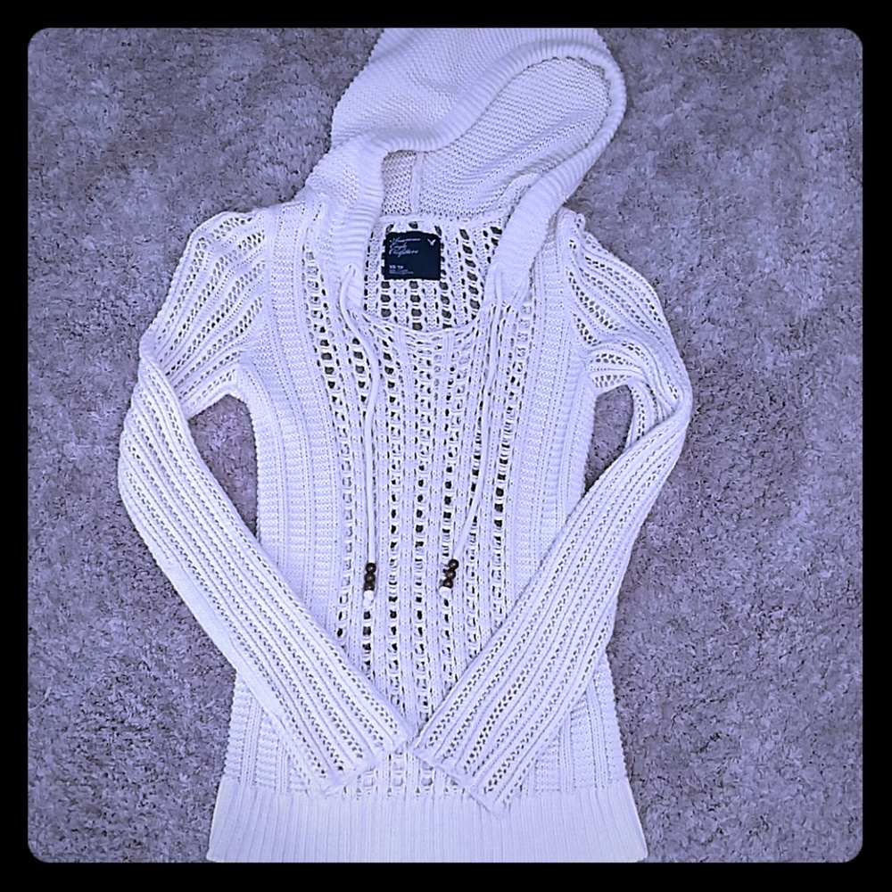 American Eagle knit sweatshirt, Cream, XS